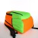 School backpack, 2 lightning departments, 3 pockets, green/orange color