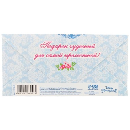 Envelopes for money, 16.5 x 8 cm "Blue Princess", princesses: Cinderella-5