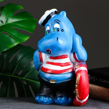 Piggy bank "Hippo - sailor" 17x17x29cm-3
