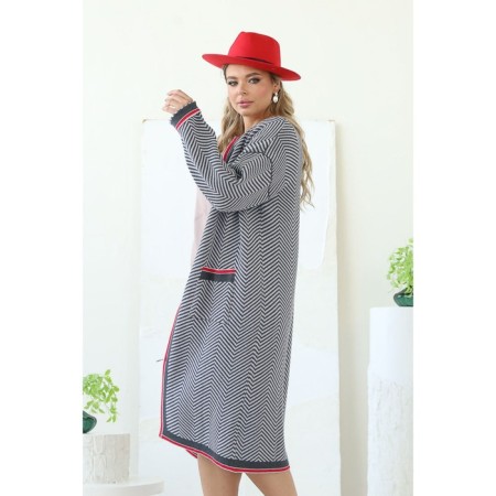 Cardigan female, size 58, gray color-8