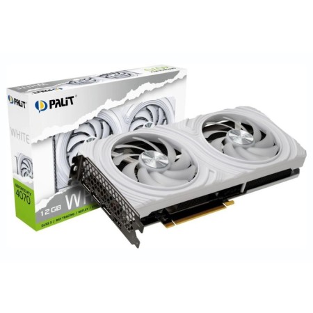 The Palit PCI-E 4.0 RTX4070 DUAL WHITE NVIDIA GeForce RTX 4070 12GB 192BIT GDDR6X 19 106852-5