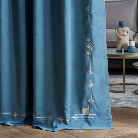 Set of curtains "Bridget", size 2x200x270 cm, blue color-1