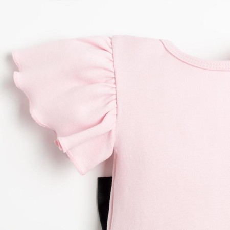Bodi Kroshka I am "black bow", pink, r.22, height 62-68-2
