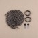 Fittings for bag No. 2, set 4 objects, carbine - 2 pcs, chain, buttons, metal, black nickel