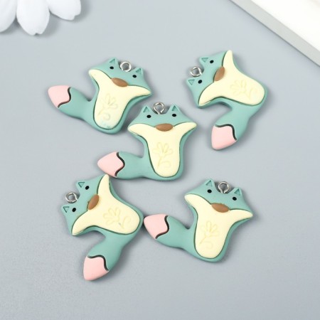 Decor for creativity plastic "Gray Wolf with a loop" 0.8x2.8x2.7 cm-2