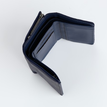 Women's wallet on magnets, blue color-4