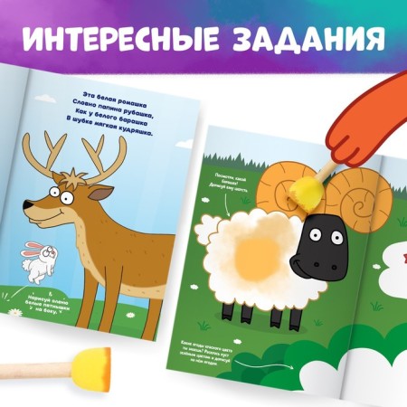 The set "draw with lips": 2 books on 20 p., A4, + 8 sponge, blue tractor-2