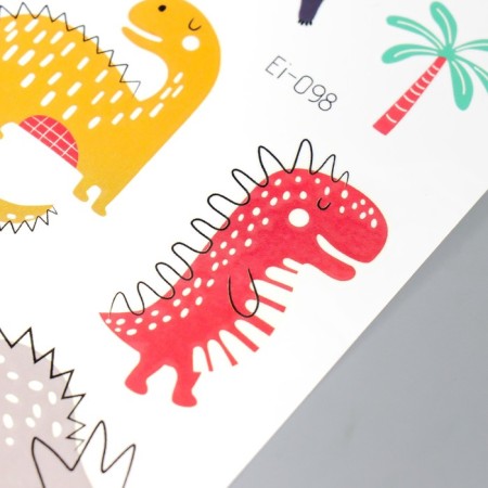 Tattoo on the body color phosphorus "dinosaurics" mix 12x7.5 cm-6