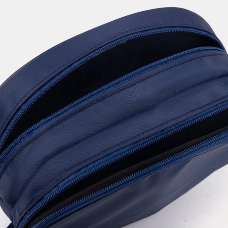 Cosmetic bag, 2 parts on zippers, blue color-2