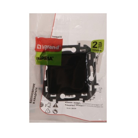Single -valve legrand inspiria, 10 AX, 250 V, Anthracite switch-2