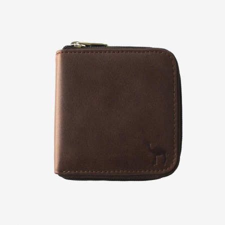 Male purse, lightning department, brown color