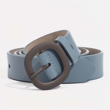 Women's belt, width 2.5 cm, screw, buckle metal, blue color