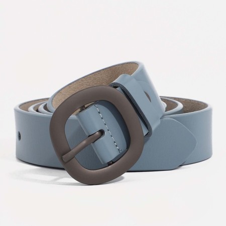 Women's belt, width 2.5 cm, screw, buckle metal, blue color
