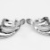 Earrings Metal "bend" wave, color silver
