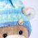 Soft toy "Little Friend", New Year's bear in a hat and scarf, blue color