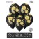 Latex ball 12 "Leaves", pastel, set 5 pcs., Black color