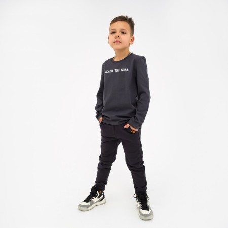 Children's T -shirt with Dl.ruk. KAFTAN "Trendy" R.34 (122-128), Gray-4