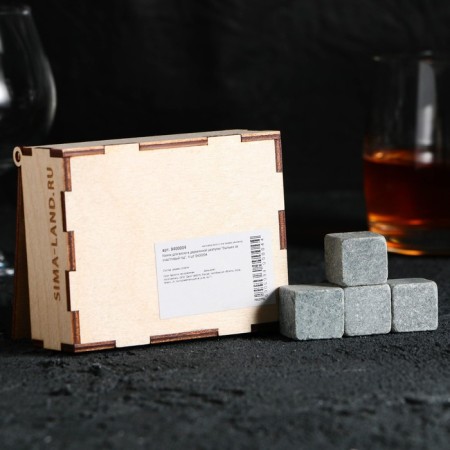 Wooden stones in a wooden box with a lid "Back", 4 pcs-1