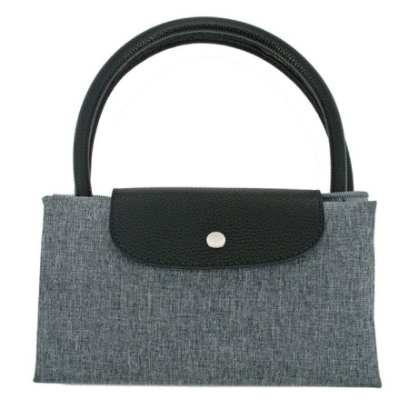 Household bag VX002-05311, gray color, textiles with genuine leather inserts, 58x17x32 cm-1