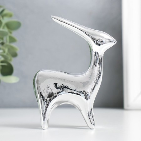 Souvenir Ceramics "Deer" silver 8x2.8x10.5 cm-4