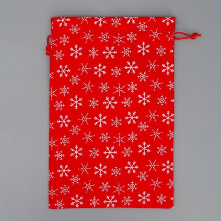 Bag gift canvas “Happy holiday”, snowflakes, 20 x 30 cm +/- 1.5 cm, New Year-5