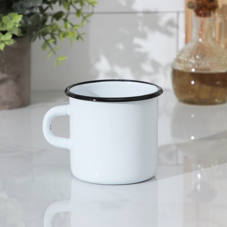 Enameled mug, 400 ml, white color-2