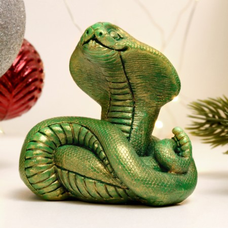 Figure "Cobra" Green with gilding, 6x7x5cm-1
