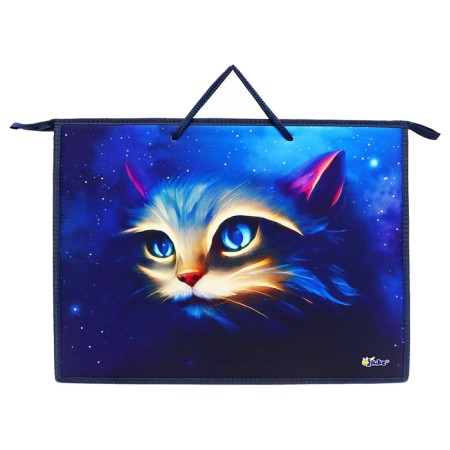A3 folder with handles plastic/lightning textiles from above 50 mm 470*345 pr 3-20 "Cat Magic" 72691-2