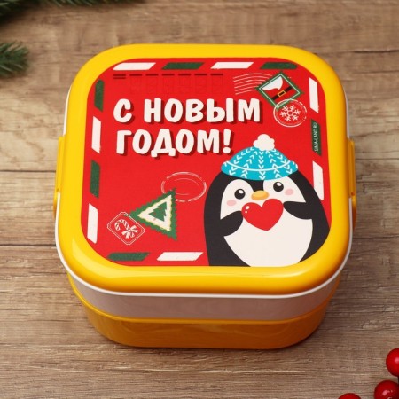 Lunch box two-level "Penguin", compartments of 400 ml-1
