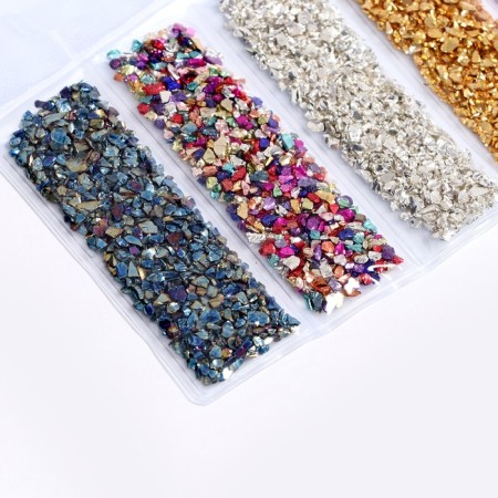 Glass chips for epoxy resin, set of 6 colors, weight 1 color - 5 g-1