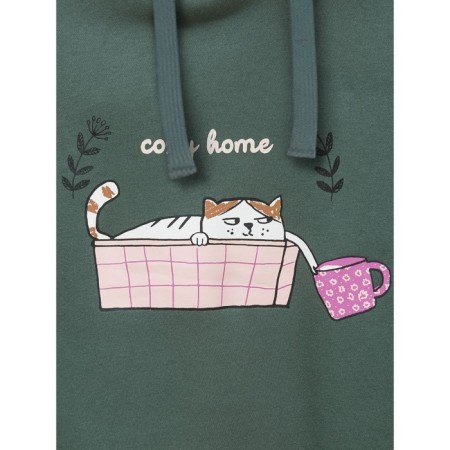 Sweatshirt for girls, height 104 cm, khaki color-5
