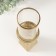 Ceramics candlestick, glass for 1 candle "BUENO" d = 7.5 cm gold 9.5x9.5x29.5 cm