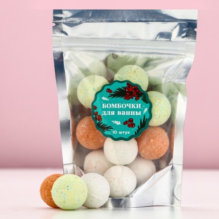 Gift set of cosmetics, bath bombs 10 x 10 g, pure happiness-1