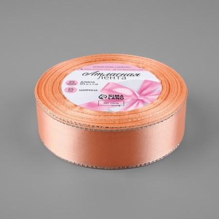 A satin ribbon "Silver threads", 25 mm × 23 ± 1 m, pale first-item ° 007-1