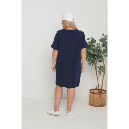 Women's dress, size 52, dark blue color-6