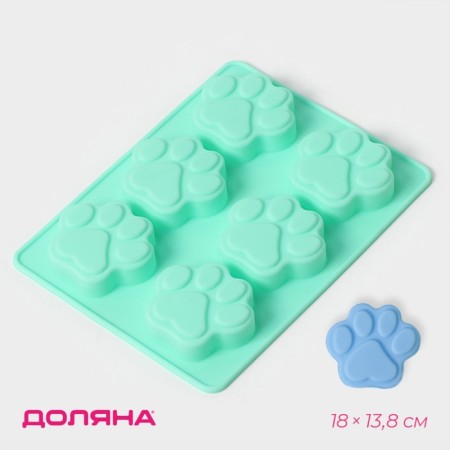 Baking uniform “Animals. Lucky”, silicone, 18 × 13.8 cm, 6 cells (5 × 5.4 cm), Mix color