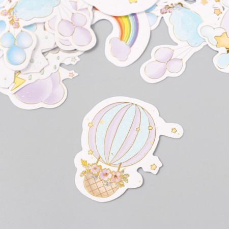 Stickers for creativity "weather phenomena" embossing silver set 48 pcs 9x7x0.8 cm-3