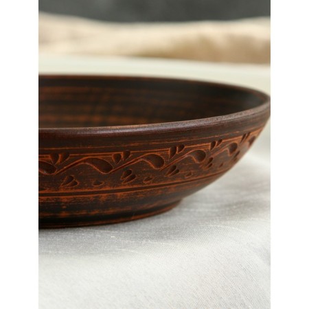 Classic salad bowl, decor, red clay, 0.6 liters-2