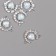 Decor for creativity metal, rhinestones "Heart in the month" silver 2x1.5x0.5 cm