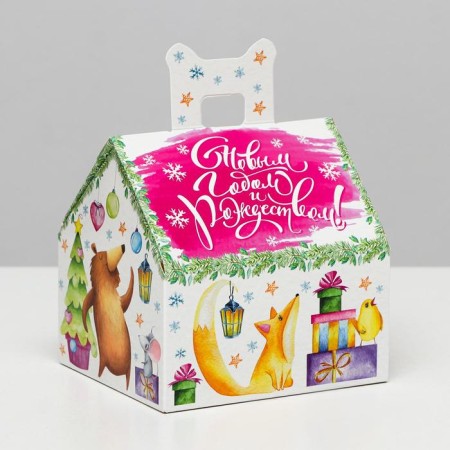 Gift box "Watercolor series. Medium house", 13.3 x 11.6 x 12.6 cm