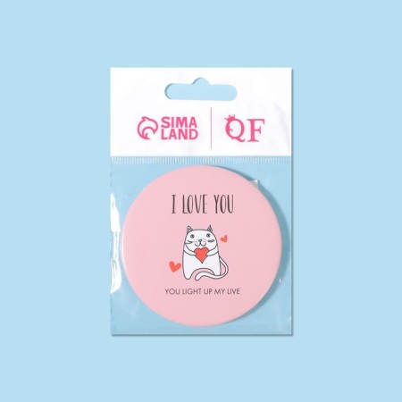 Pocket mirror "cats", d = 7 cm, color mix-5