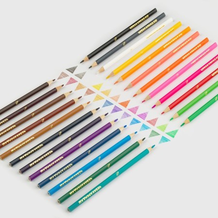 Pencils are colored 24 colors, multi-bullets "Cheburashka", trihedral, sharpened, metal pencil case-3