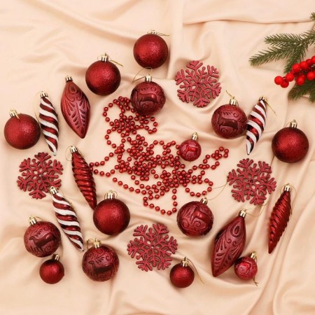 A set of jewelry plastic 27 pcs "Wonderful Day" Red