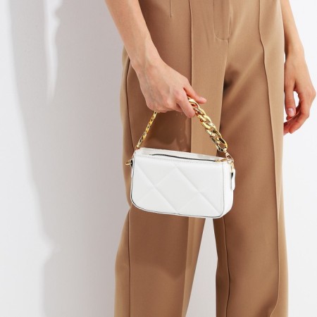 Bag Cross-Bodi with a zipper, white color-7