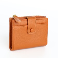 Women's wallet on the button, redhead color