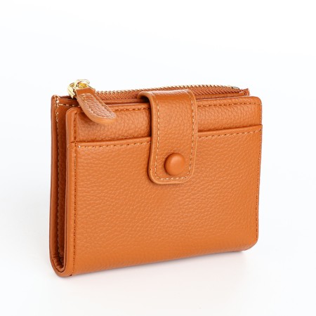 Women's wallet on the button, redhead color