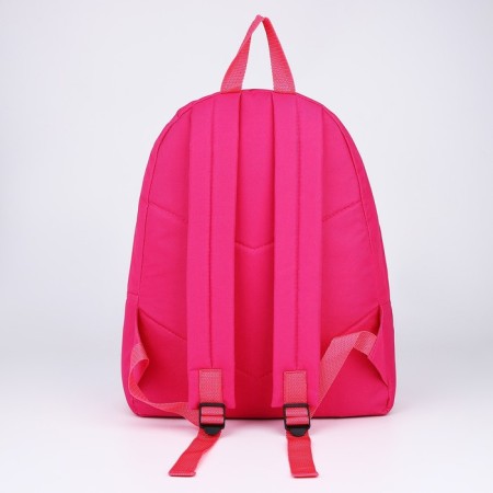 Backpack school textile "anime", with a pocket, pink color-4
