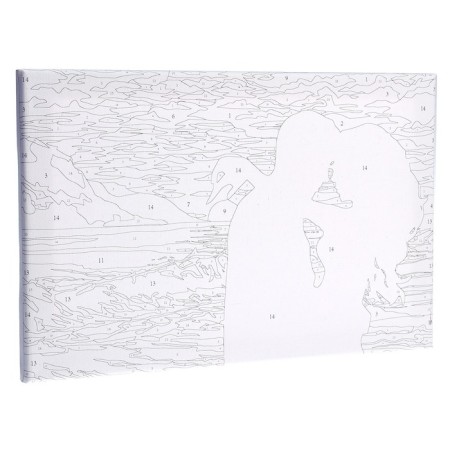 Picture on numbers on a canvas with a subframe of "Hiring at sunset", 20x30 cm-1
