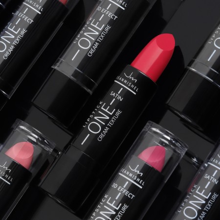 Lipstick Jeanmishel Satin Cream Texture tone 15 coral pink, 14 g
