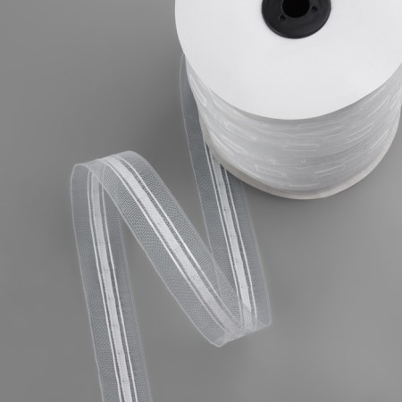 The curtain tape is classic, organza, 2.5 cm, 100 ± 1 m, the color is transparent-4